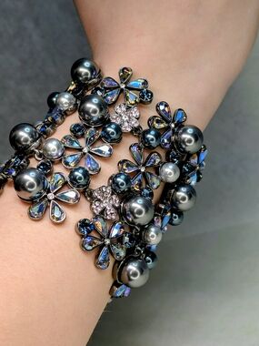 Swarovski And Pearl Cuff Bracelet